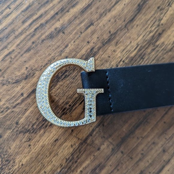 Guess Black Belt with Gold Buckle - Picture 1 of 3